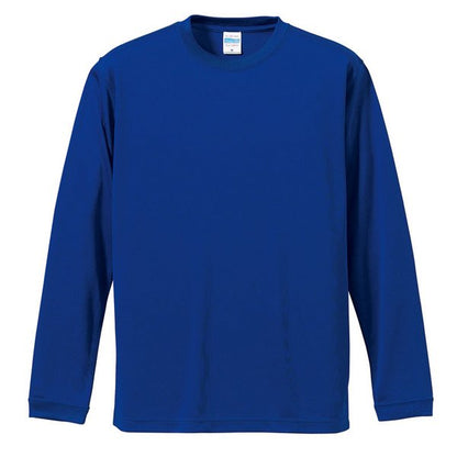 ロングスリーブ Tシャツ L コバルトブルー UVカット 吸汗 速乾 シルキータッチ 袖リブ仕様 長袖 tシャツ ティーシャツ ロンT