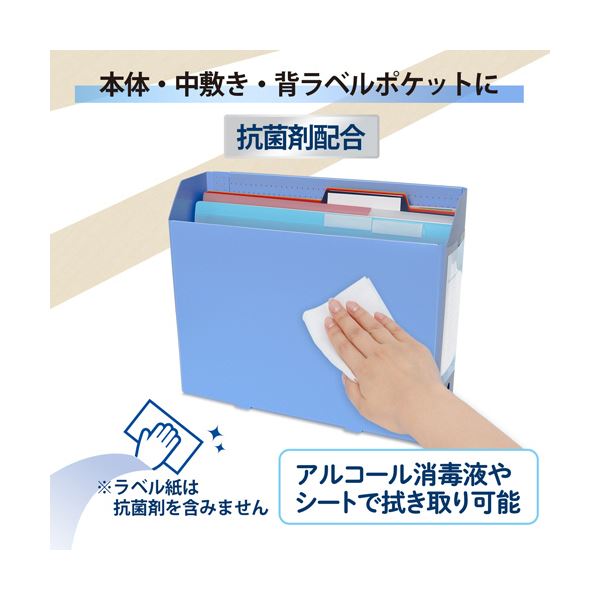（まとめ） プラス抗菌PPボックスファイル A4ヨコ 背幅100mm ブルー FL-201AB 1個 【×3セット】