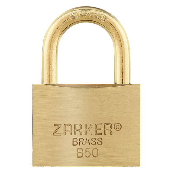 ZARKER ザーカー 真鍮南京錠 ワンタッチロック キー式 鍵3個付 防錆 高耐久性 ツル径7.2mm B50