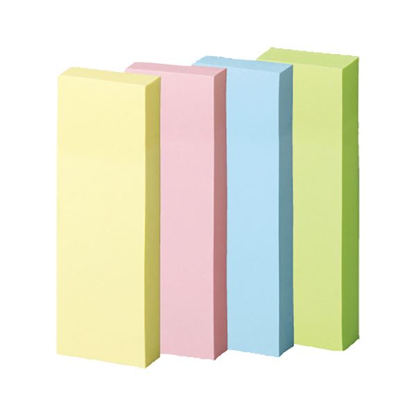 TANOSEE強粘着ふせん 75×25mm パステルカラー・4色 1パック（20冊）