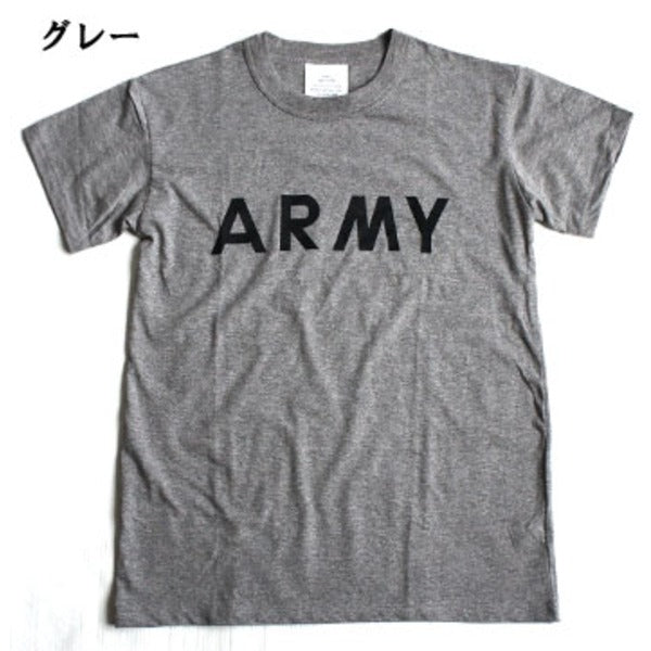 USタイプ ARMY Tシャツ S 杢グレー 綿混 ティーシャツ ミリタリーウェア 軍モノ ミリタリーシャツ 衣類