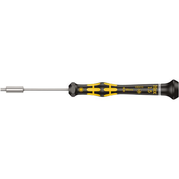 WERA ヴェラ ESD 静電気放電対策 精密 ナットドライバー 六角サイズ1.5mm 軸長60mm 030410 工具 ツール DIY 作業工具 道具