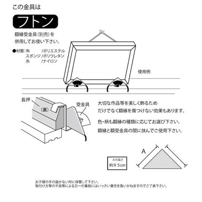 額受けクッション 額受用フトン 三角フトン 銀 〔3個セット〕 額受け座布団 額受クッション 額用クッション