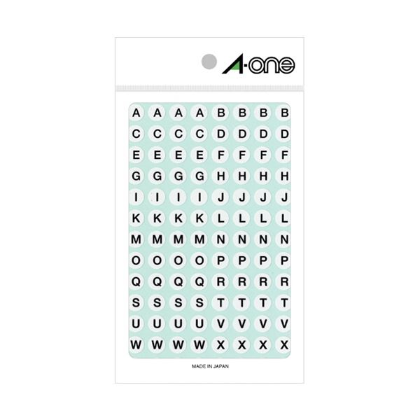 （まとめ） エーワン特殊ラベル 丸型 アルファベット 直径9mm 白（黒文字） 「A~Z」各16片 08090 1パック 【×5セット】