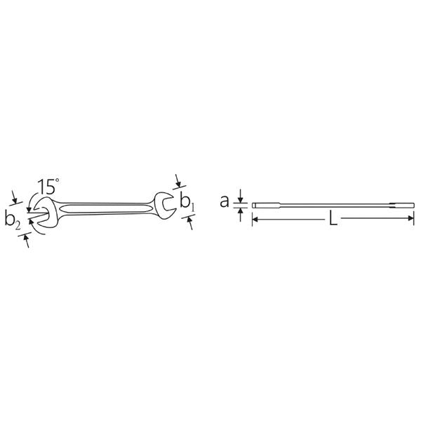 STAHLWILLE スタビレー 両口スパナ 1/4×5/16inch 全長140mm 10A-1/4X5/16 スパナ 工具 ツール DIY 作業工具