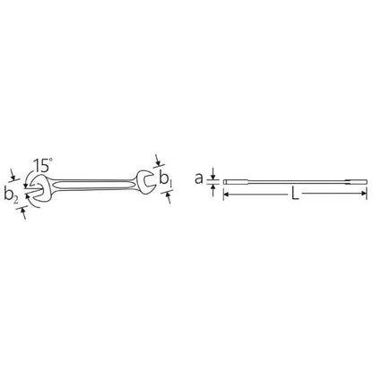 STAHLWILLE スタビレー 両口スパナ 1/4×5/16inch 全長140mm 10A-1/4X5/16 スパナ 工具 ツール DIY 作業工具