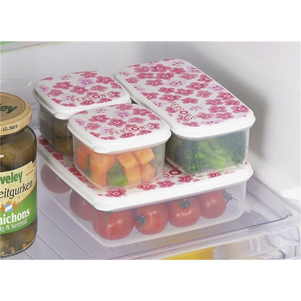 耐熱 電子レンジ容器 【5pc】 日本製 スタッキング可 日付数字 蒸気穴付き 『パーソンズフローラル』 〔キッチン 台所〕