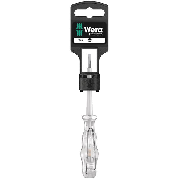 WERA ヴェラ Kraftformハンドル 検電マイナスドライバー 先端サイズ0.5×3.0mm 軸長70mm 100100 工具 ツール DIY 作業工具 道具
