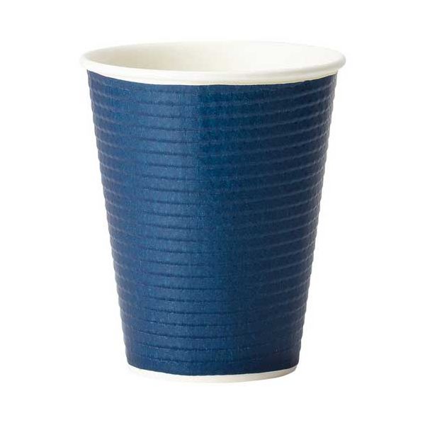 【まとめ】 エンボスカップ ダークブルー260ml 40個 【×2セット】