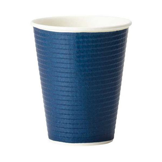 【まとめ】 エンボスカップ ダークブルー260ml 40個 【×2セット】