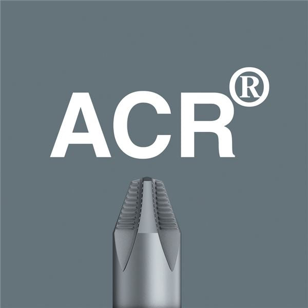WERA ヴェラ カムアウト防止機能ACR付 プラスネジ用 ドライバービット 差込6.35mm 刃先サイズPH2 全長150mm マグネット・プロテクター付 203913