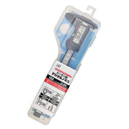 カーボン製 デジタル ノギス 軽量 ゼロリセットスイッチ付き 物差し 工具 測定器具 DIY WJ-561