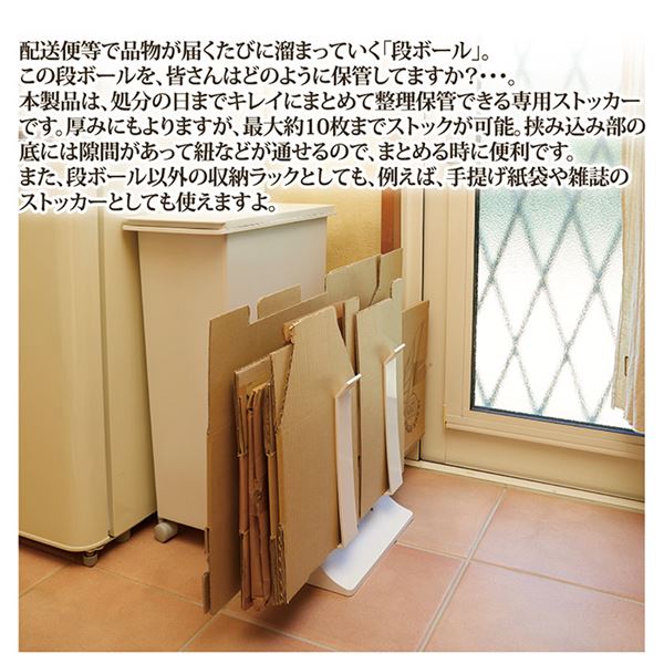 段ボール ストッカー ホワイト ADS-001WH 日本製 ダンボールストッカー 紙袋ストッカー 雑誌ストッカー マガジンラック
