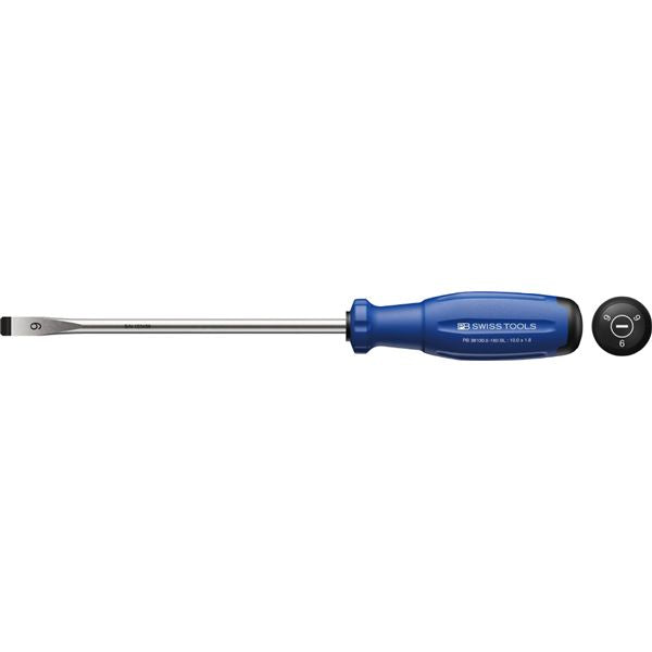 PB SWISS TOOLS ピービースイスツールズ レインボーEVO マイナスドライバー 全長303mm 青 38100.6-180BL 工具 ツール DIY