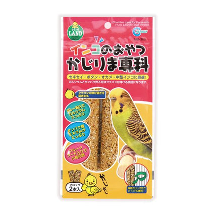 （まとめ）マルカン インコのおやつ かじりま専科 2本入（専用クリップ付） 鳥エサ 【×5セット】【代引不可】