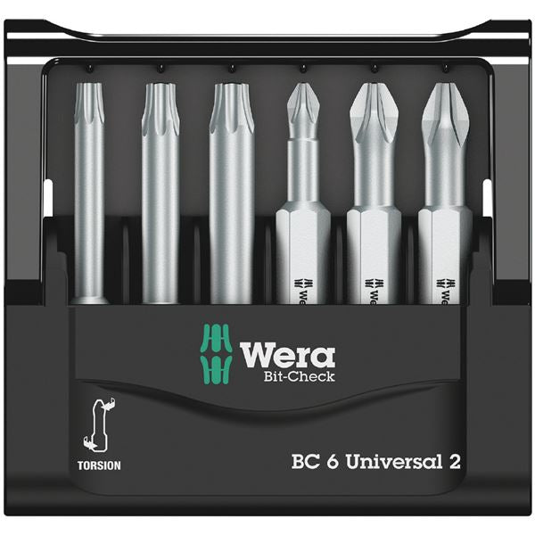 WERA ヴェラ 6点組 差込6.35mm ビットチェック ビットセット #2 056473 工具 ツール DIY 作業工具 道具