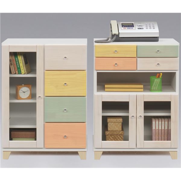 ファックス台 リビング収納 幅60cm マルチカラー 日本製 木製 キャビネット ダイニング 玄関 廊下 完成品