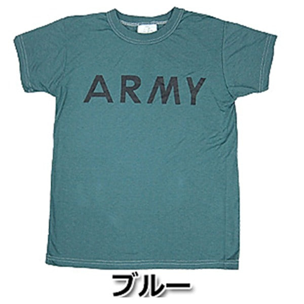 USタイプ ARMY オバーダイ Tシャツ XS オバーダイブルー 綿混 ティーシャツ ミリタリーウェア 軍モノ ミリタリーシャツ 衣類