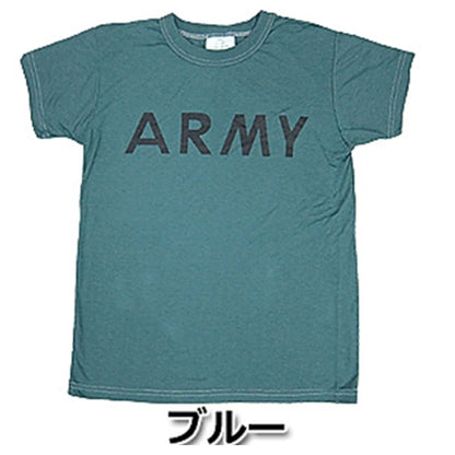 USタイプ ARMY オバーダイ Tシャツ XS オバーダイブルー 綿混 ティーシャツ ミリタリーウェア 軍モノ ミリタリーシャツ 衣類