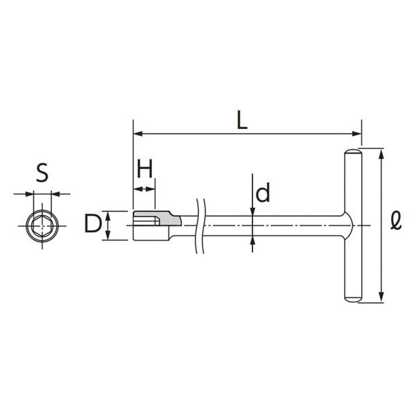 KTC 京都機械工具 早回しT形レンチ 8mm TH-8N レンチ 工具 ツール DIY 作業工具