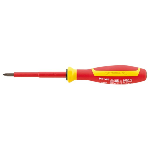 STAHLWILLE スタビレー 1000V絶縁プラスドライバー #0 軸長60mm 全長145mm 4665VDE-0N 工具 ツール DIY 作業工具