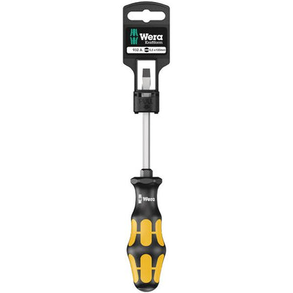 WERA ヴェラ Kraftform ハンドル 根本六角 貫通 マイナスドライバー 先端サイズ1.0×5.5mm 軸長100mm 100085 工具 ツール DIY