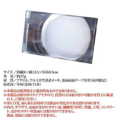 防犯・薄型 プライバシーミラー M 約縦8×横13.5×厚み0.3cm 薄型 軽量 ワイド 玄関 エントランス 防犯対策 背後確認用 ミラー