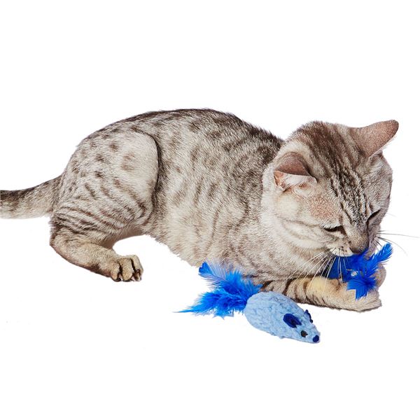 （まとめ）大好きブルーのもこもこチューチュー 2個セット【×5セット】 (猫用玩具)【代引不可】