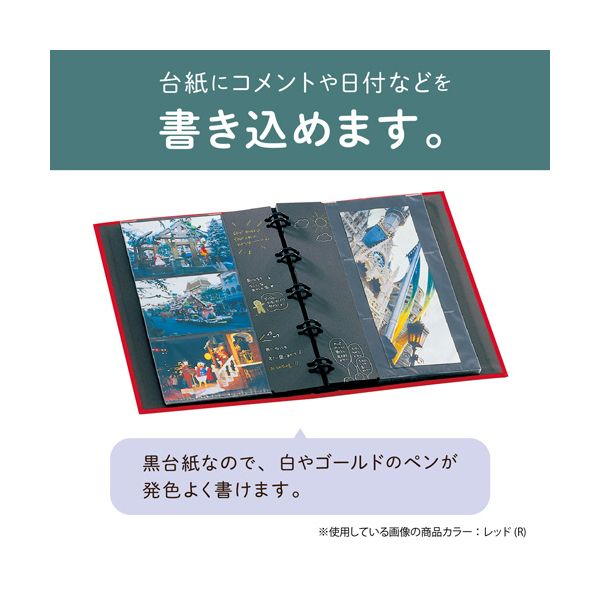 セキセイ ハーパーハウス レミニッセンス ポケットアルバム（バインダータイプ） E・L・パノラマ兼用台紙20枚 レッド XP-2102-20 1冊