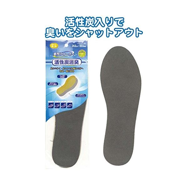 活性炭消臭！ソフトクッションメッシュインソール男性用 【12個セット】 40-643