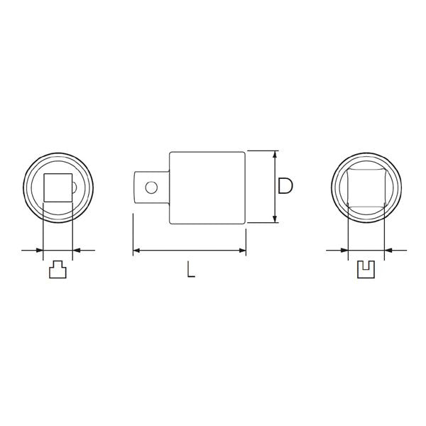 KTC 京都機械工具 12.7SQ ソケットアダプタ BA43 ソケット 工具 ツール DIY 作業工具