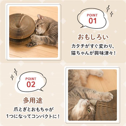 （まとめ） ドーナツ型爪とぎ 【×2セット】 猫用玩具【代引不可】
