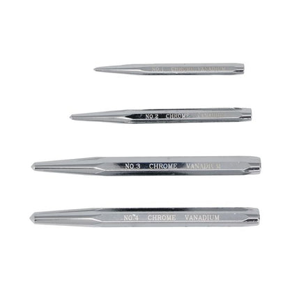 SIGNET シグネット 4本組 センターポンチセット 刃先幅3・4・6・8mm ミラーメッキ仕上げ 60570