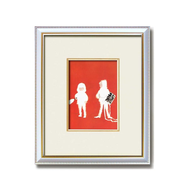 ちひろ額装 壁掛け額 白いフレーム いわさきちひろ 絵画額 凧と羽子板 額 額縁 フレーム