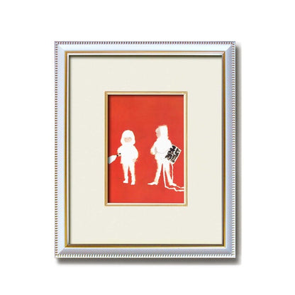 ちひろ額装 壁掛け額 白いフレーム いわさきちひろ 絵画額 凧と羽子板 額 額縁 フレーム