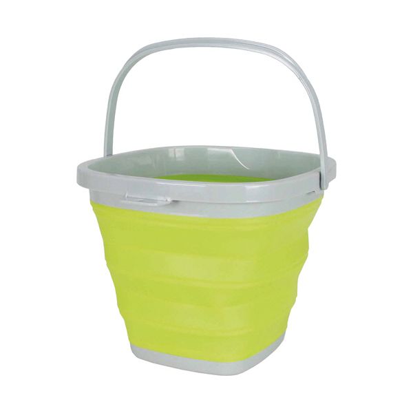 コジット 薄く畳めるバケツ 10L グリーン 1個