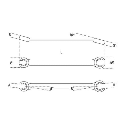 Beta ベータ オープンリングスパナ 対辺9×11mm 10°オフセット フレアナットレンチ 94 9X11 スパナ 工具 ツール DIY 作業工具