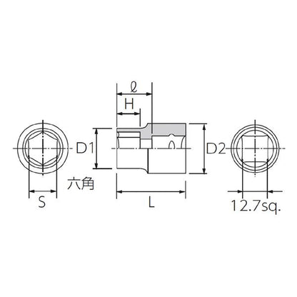 KTC 京都機械工具 12.7SQ ソケット 6角 32mm B4-32 工具 ツール DIY 作業工具