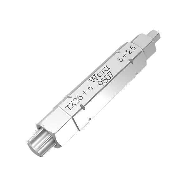 WERA ヴェラ 六角穴付きネジ・トルクスネジ用 4in1 ドライバービット 差込6.35mm 刃先サイズ2.5・5・6mm・TX25 全長37mm 073202