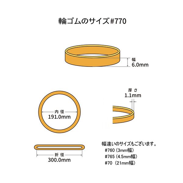 （まとめ） 共和 オーバンド#770 内径191mm 50g入 透明袋 GTA-N-049 1袋 【×2セット】