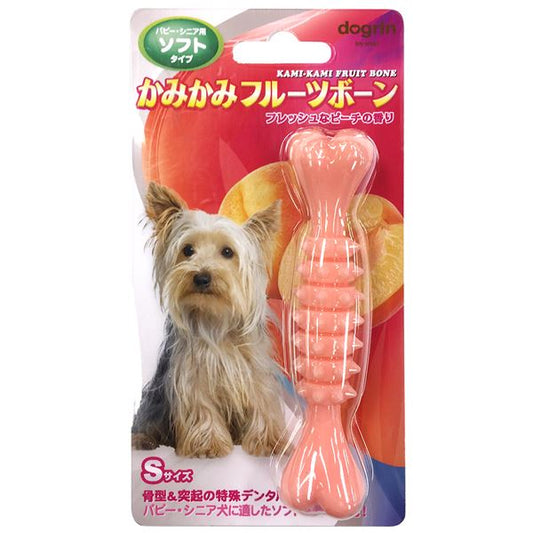 （まとめ）かみかみフルーツボーン ピーチ S パピー・シニア用ソフトタイプ【×5セット】 (犬用玩具)【代引不可】