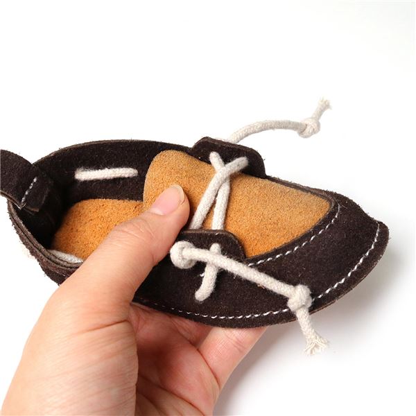 （まとめ） 牛革まじ噛みトイ デッキシューズ （ペット用品・犬用） 【×3セット】【代引不可】