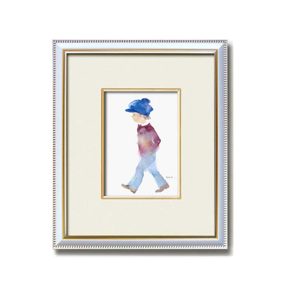 ちひろ額装 壁掛け額 白いフレーム いわさきちひろ 絵画額 青い帽子の男の子 額 額縁 フレーム