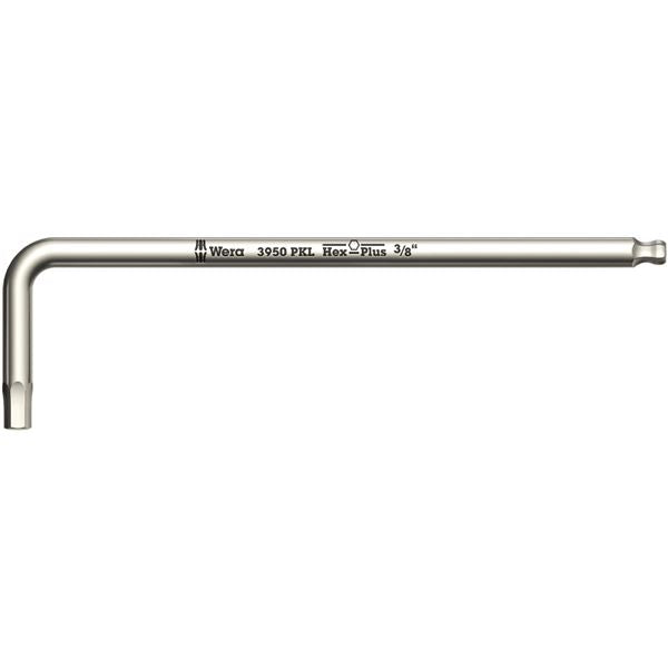 WERA ヴェラ ボール付ヘックスプラス L型 レンチ ステンレス製 インチサイズ 対辺寸法3/8inch 全長224mm 022718 工具 ツール DIY