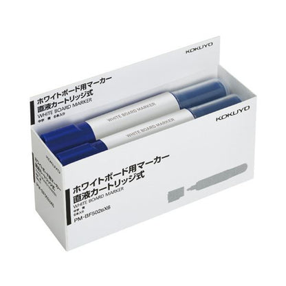 （まとめ） コクヨホワイトボード用マーカー（直液カートリッジ式） 中字 青 PM-BF502BX6 1パック（6本） 【×2セット】