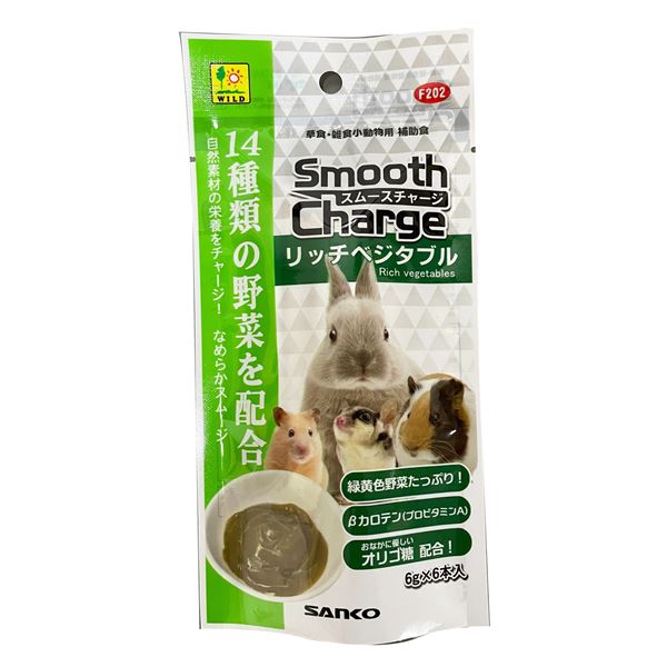 （まとめ）三晃商会 スムースチャージ リッチベジタブル 6g×6本 小動物用 栄養補助食品 【5セット】【代引不可】